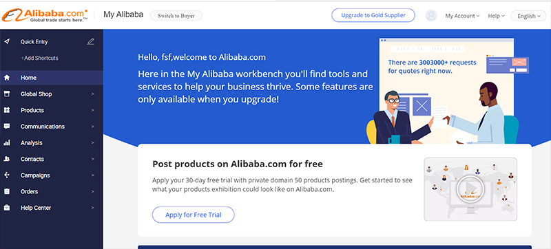 Để bán hàng trên Alibaba bạn cần đăng sản phẩm lên