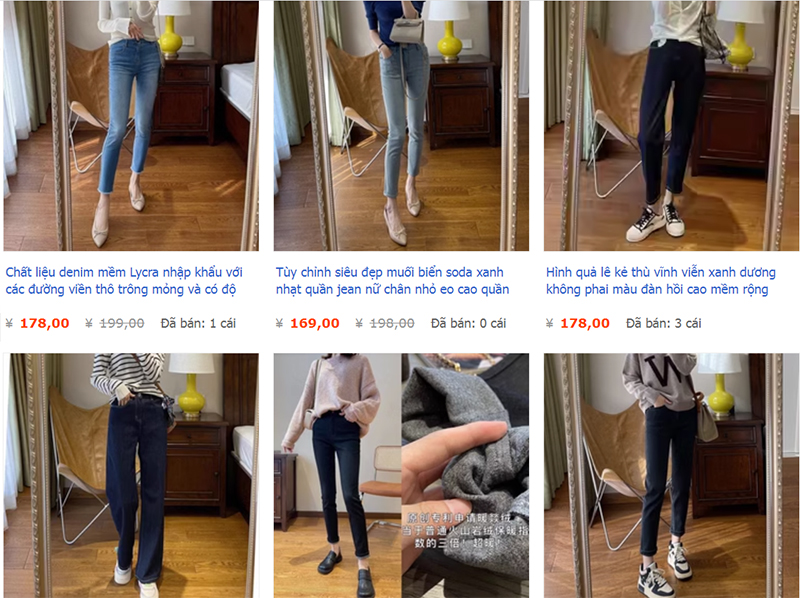  Shop order quần jean Quảng Châu trên Taobao