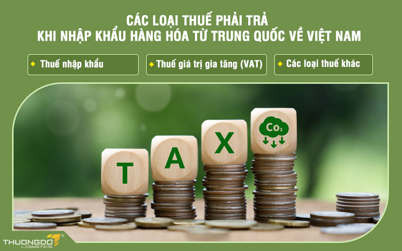 Các loại thuế phải trả khi nhập khẩu hàng hóa từ Trung Quốc về Việt Nam