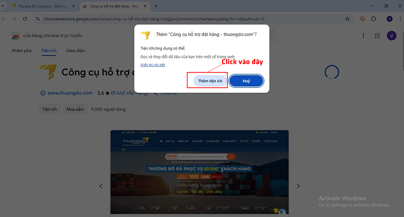 Chọn "Thêm tiện ích"