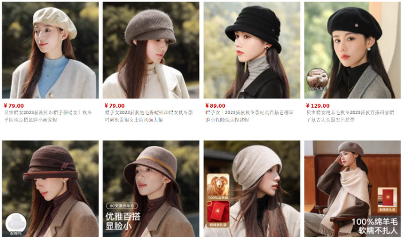 Shop order mũ len nữ Trung Quốc uy tín giá tốt trên 1688