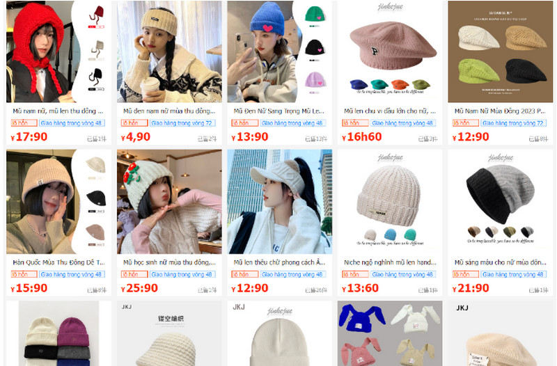 Shop order mũ len nữ Trung Quốc uy tín giá tốt