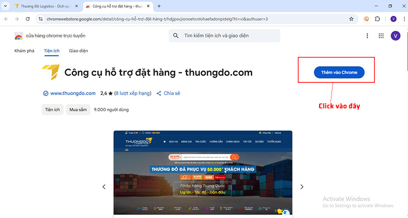 Chọn thêm công cụ vào trình duyệt
