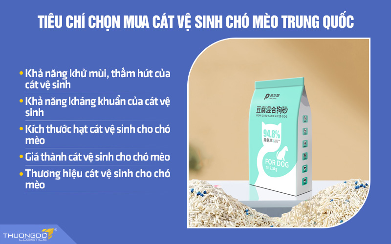 Một số tiêu chí chọn mua cát vệ sinh cho chó mèo nội địa Trung bạn cần biết