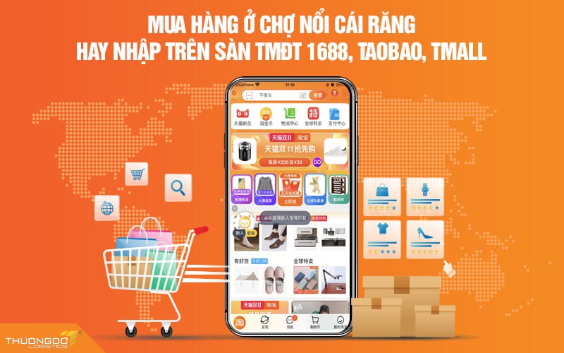 Mua hàng ở chợ nổi Cái Răng hay nhập trên sàn TMĐT 1688, Taobao, Tmall