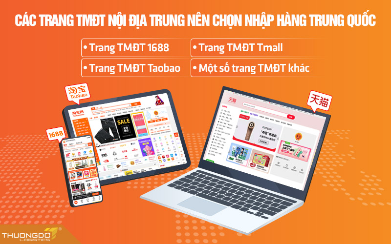 Một số trang TMĐT nội địa Trung được mọi người lựa chọn nhập hàng nhiều