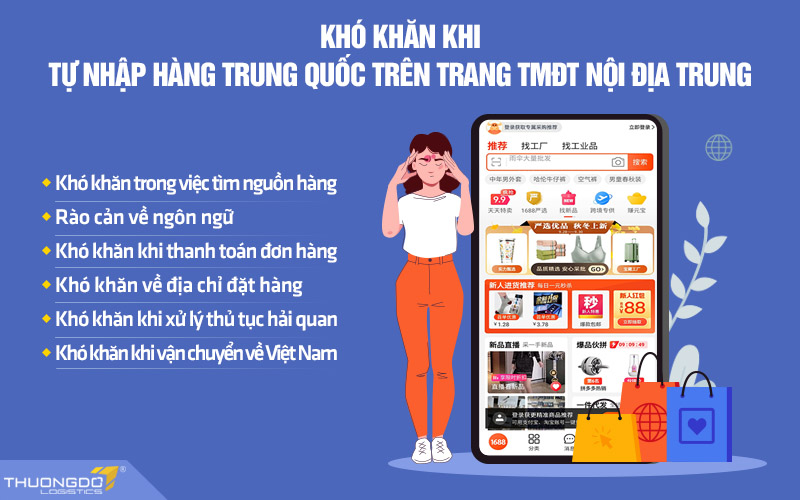 Một số khó khăn khi tự nhập hàng trên các trang TMĐT nội địa Trung