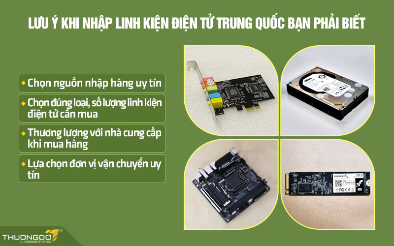 Lưu ý cần biết khi nhập linh kiện điện tử nội địa Trung